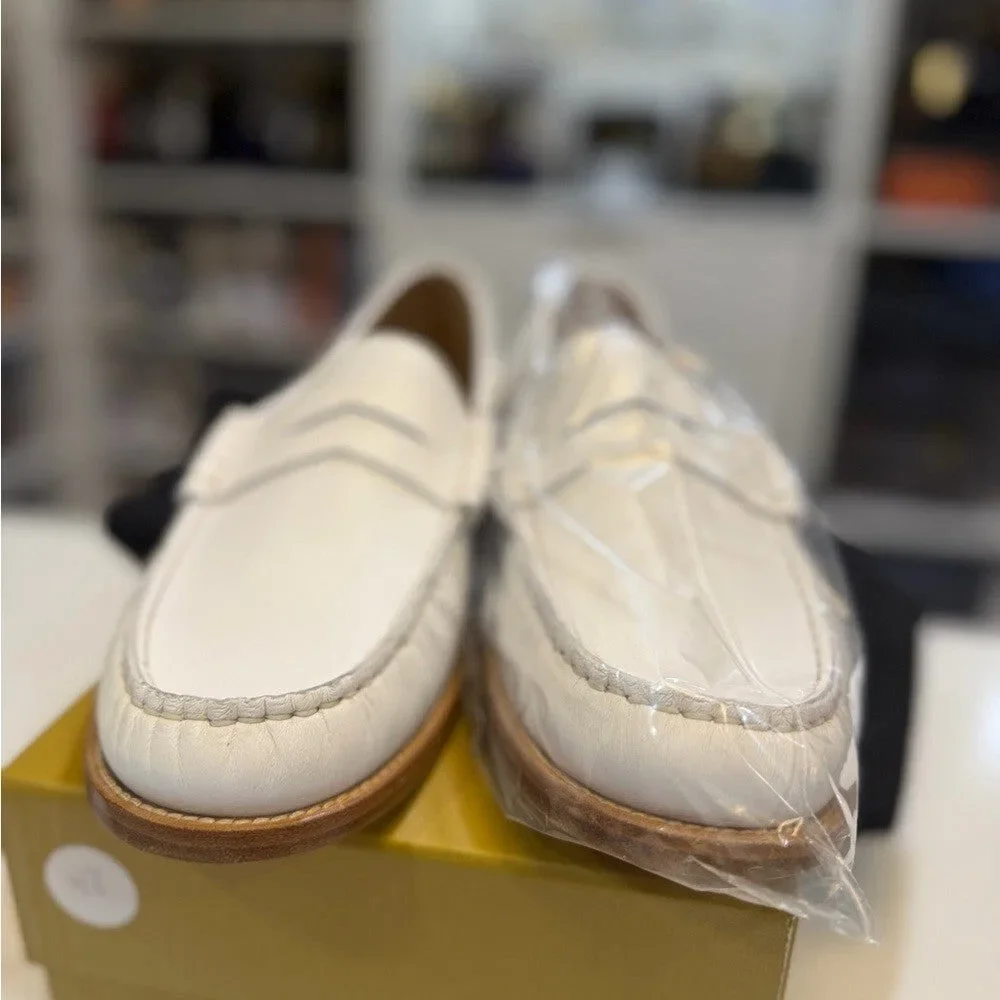 Rhude Classic White Leather Loafers